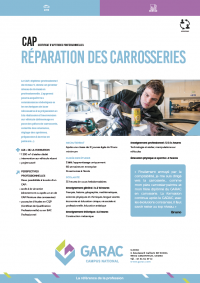 Formation au métier de carrossier réparateur - diplome CAP en alternance au GARAC